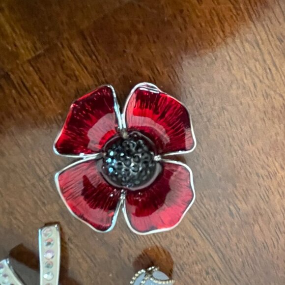 Set of 5 Necklace Pendants, no chains metal flowers stone tear drop... - Picture 4 of 5